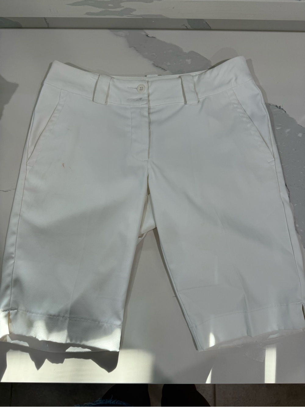 Nike White Women's Athletic Bermuda Shorts